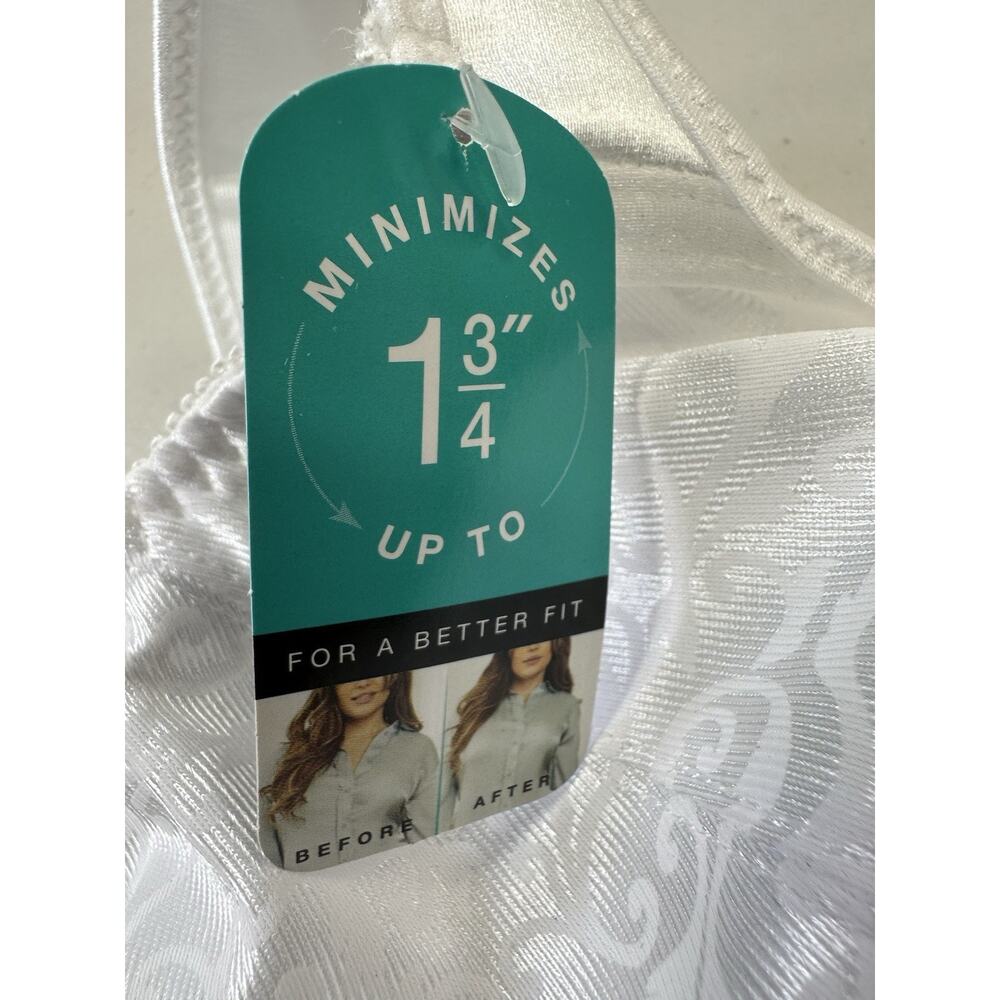 NWT Bali Minimizer Bra 38DD White Breathable Adjustable Support - Picture 10 of 15